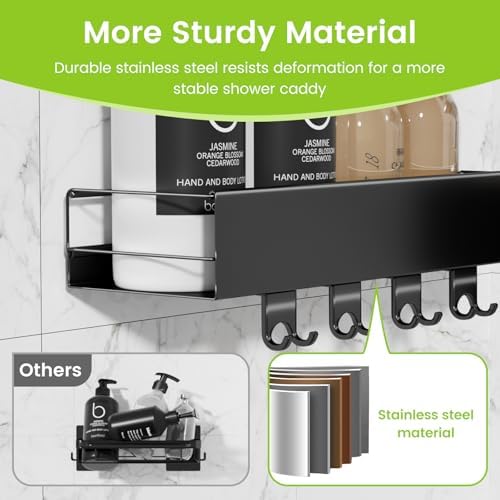 LUXEAR 5 Pack Adhesive Shower Caddy Organizer