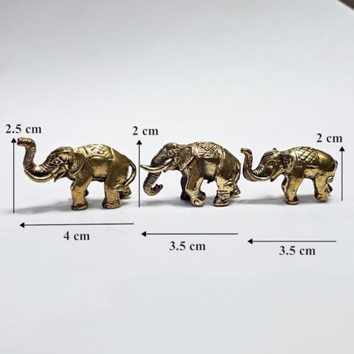 Thai Sawasdee Gold Elephant Statues Set of 3