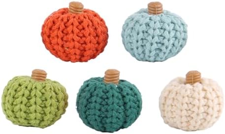 Mini Knit Pumpkin Statue - Modern Home Decor Accent