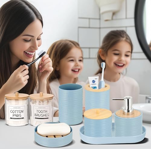 IMAVO 11Pcs Blue Bathroom Accessories Set