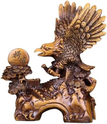 Large Feng Shui Resin Wealth Eagle Sculpture 22x12x25CM