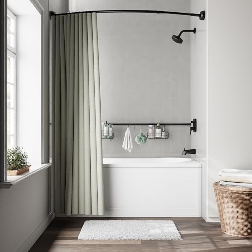 Zenna Home Matte Black Shower Caddy with 2 Baskets and 3 Hooks