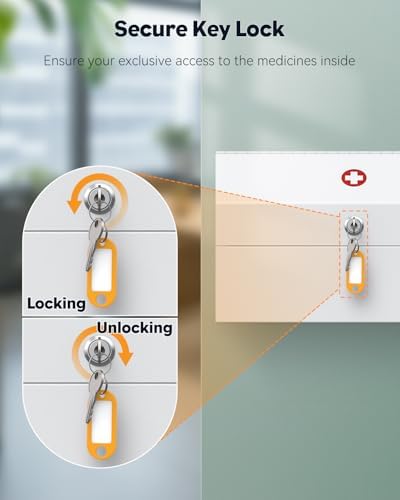 Uniclife Wall Medicine Cabinet with Key Lock 1