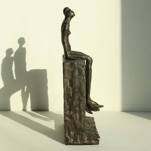 Lukitas Abstract Couple Statue - Bronze Resin Home Decor