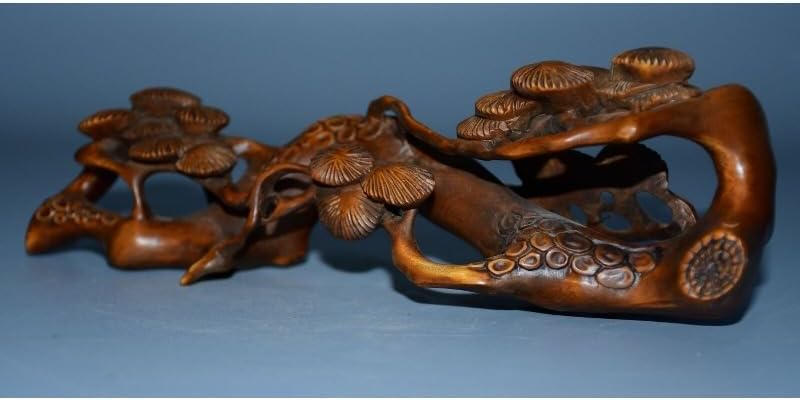 Handcrafted Boxwood Ganoderma Tree Stool Statue
