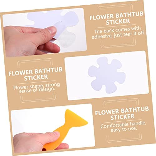 BUGUUYO 20Pcs Flower Shaped Non-Slip Bath Stickers