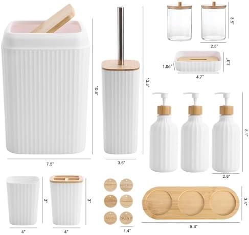 XLHOMO White Bathroom Accessory Set 17 Piece