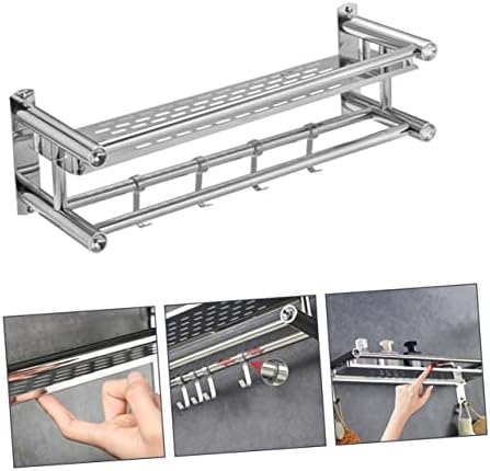 Stainless Steel Bathroom Shelf With Towel Bar Holder