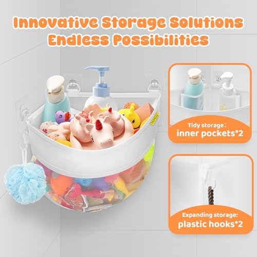 MUMUQ Bath Toy Storage Corner Organizer with Zipper