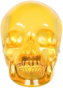 MRSKULL Yellow Glass Crystal Skull Decor Statue