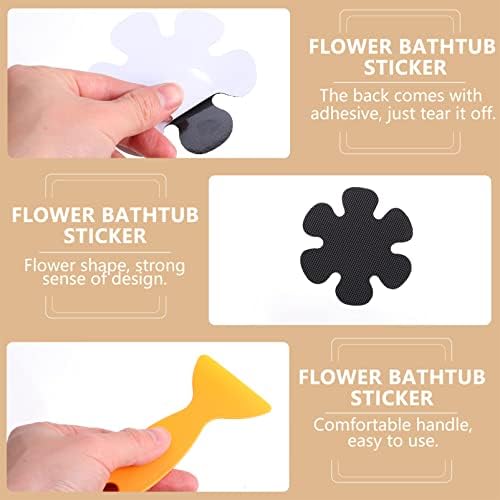 Garneck 60pcs Flower Shaped Nonslip Shower Stickers 1