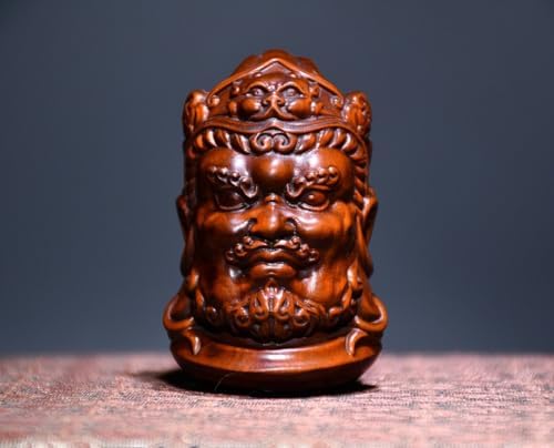 Handmade Boxwood Buddhist Statue Meditating Figurine Decor