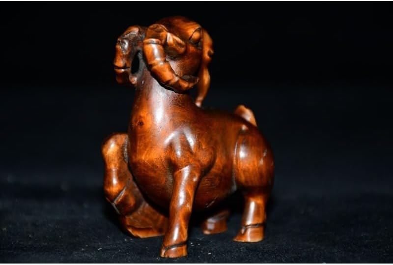 Collection Boxwood Sheep Wealth Statues Handmade Decor