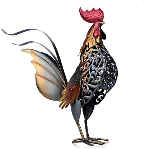 Too Arts Metal Carved Rooster Home Decor Sculpture