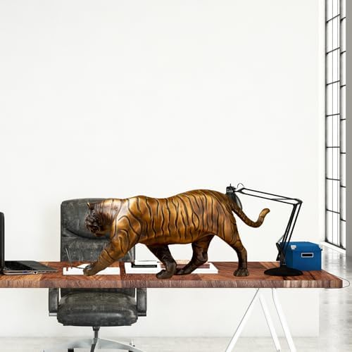 YouFine Bronze Tiger Statue 189 Inch Solid Brass Home Decor