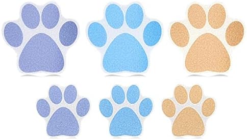 10pcs Nonslip Bathtub Dog Paw Stickers Anti Slip Appliques Brown