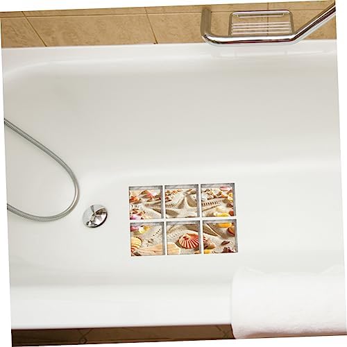 PRETYZOOM 6pcs Beach Pattern Bathtub Safety Stickers Non-Slip Treads for Bathrooms