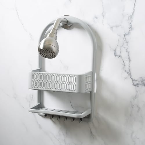 Bath Bliss Shower Caddy with 6 Hooks and Suction Cup