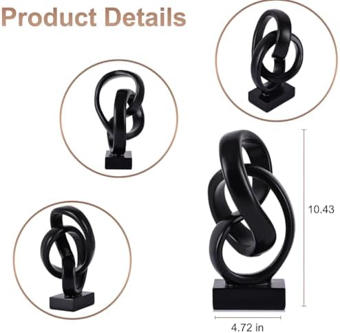 Modern Abstract Knot Sculpture Mobius Inspired Resin Decor
