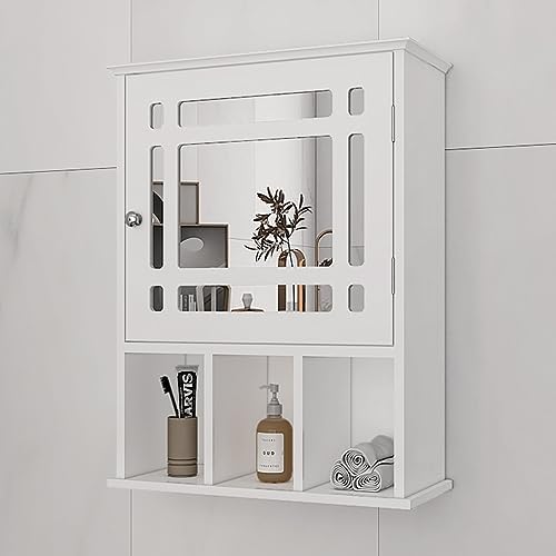 Be Current Mirrored Medicine Cabinet with Adjustable Shelves