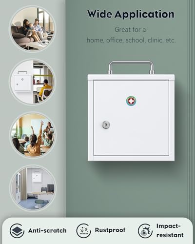 Uniclife Wall Medicine Cabinet with Key Lock