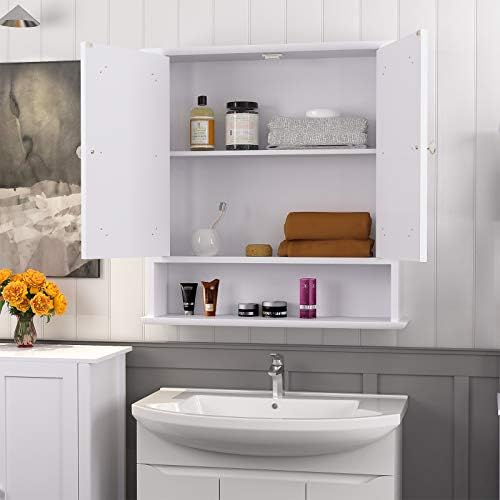 Mirror Cabinet with Adjustable Shelves White