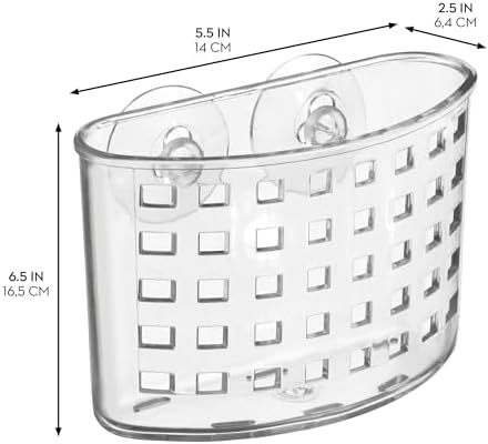 iDesign Suction Cup Shower Caddy Basket - Clear - Made in USA