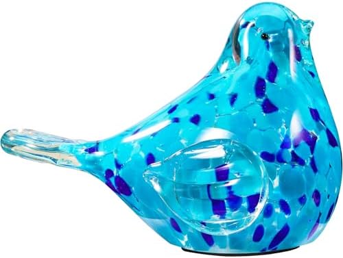 Handmade Blue Glass Bird Figurine Home Decor