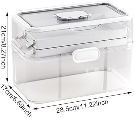 3-Tier Portable Medicine Cabinet Organizer with Clear Lid and Handle