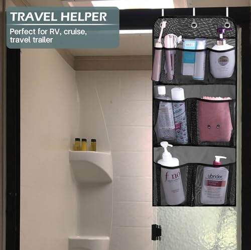 MISSLO Mesh Shower Caddy with Door and Curtain Hooks