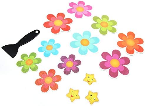 Glomora 13pcs Waterproof Non Slip Flower Stickers for Bathtub