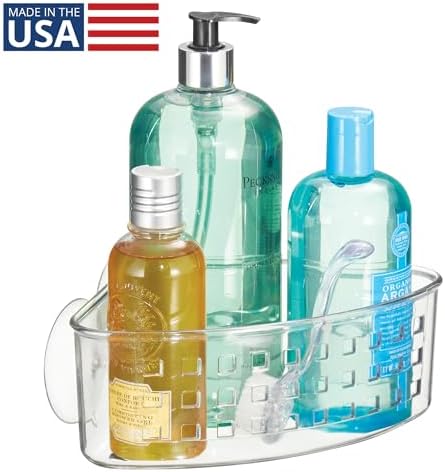 iDesign Corner Shower Basket - Clear Made in USA