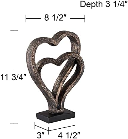 Kensington Hill Interlocking Hearts Bronze Sculpture 1