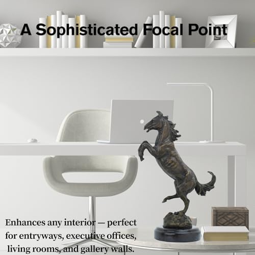 YouFine Bronze Rearing Horse Statue - 126 Inch Equestrian Decor