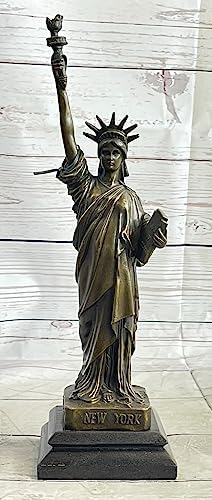 Fisher New York Statue of Liberty Bronze Sculpture on Marble Base 1