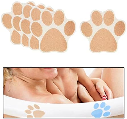 10pcs Nonslip Bathtub Dog Paw Stickers Anti Slip Appliques Brown