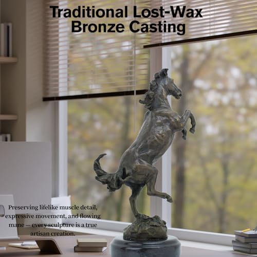 YouFine Bronze Rearing Horse Statue - 126 Inch Equestrian Decor