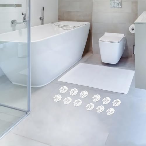 STOBAZA 12pcs Shell Shaped Bathtub Stickers Non-Slip Adhesive Decals