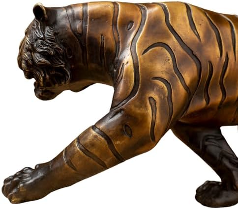 YouFine Bronze Tiger Statue 189 Inch Solid Brass Home Decor