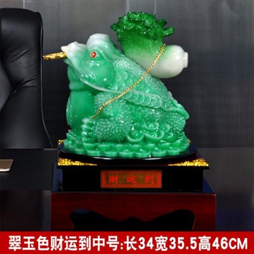 Feng Shui Gold Money Turtle Jade Wealth Figurine - 561