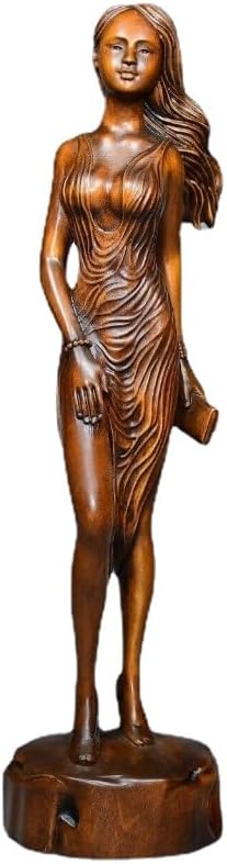 LimpaC Handmade Boxwood Woman Statue - Meditating Beauty Decor