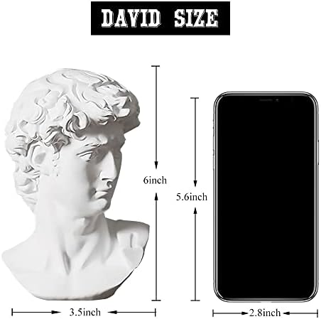 Greek Statue of David Resin Bust 6 Inch Home Decor
