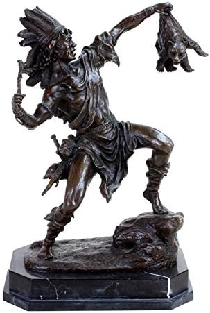 Kunst Ambiente Bronze Sculpture Native American Bear