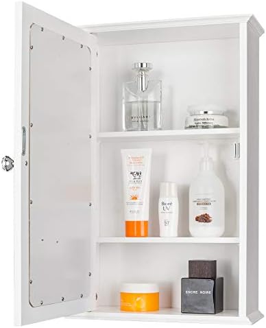 Rpuzonier Wall Mounted Cabinet with Mirror and Adjustable Shelves