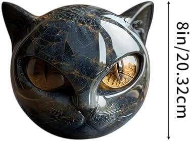 Luxury Black Cat Stone Sculpture Elegant Home Decor Art Piece