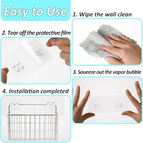 cobee 8 Pcs Shower Caddy Adhesive Hooks 1