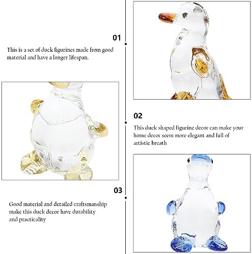 VOSAREA Crystal Desk Decor 4pcs Miniature Figurine Set