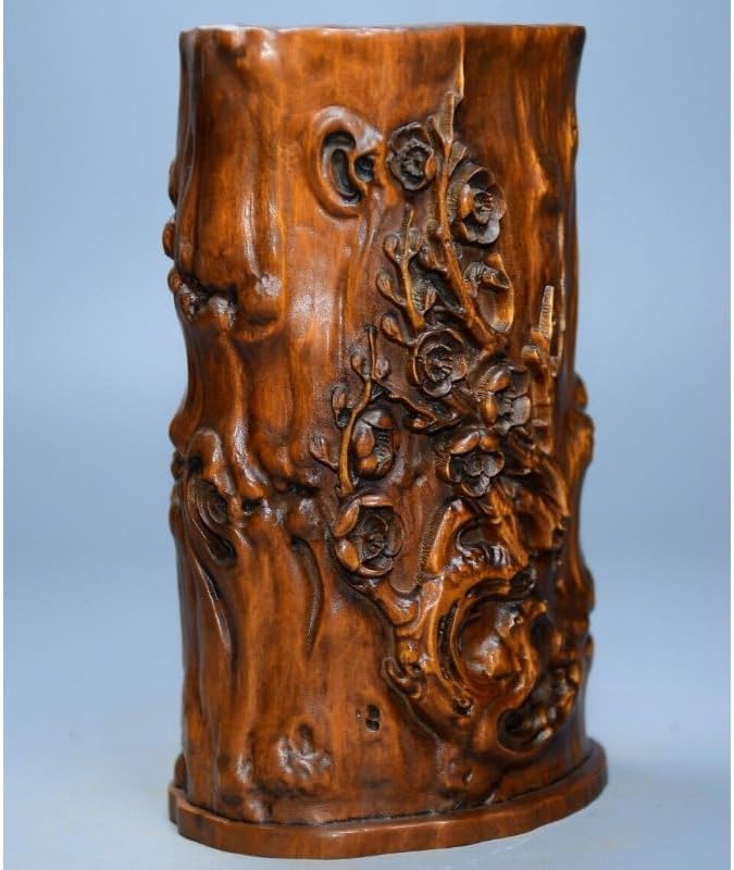 LimpaC Handcrafted Plum Blossom Tree Stool Brush Pot Statue