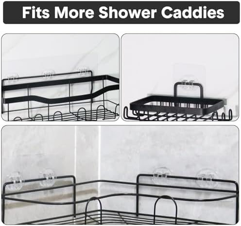Shower Caddy Adhesive Replacement 6pcs Strong Hooks for Bathroom Storage