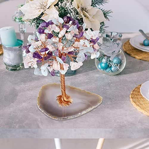 Copper Wire Amethyst Tree Desk Statue Decor